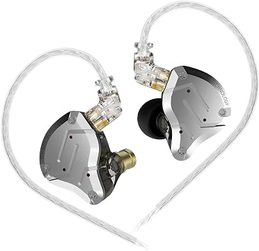 KZ ZS10 Pro in Ear Monitor, IEM Earbuds Headphone, Gaming Earbuds with 4BA and 1DD Drivers, KZ HiFi IEM Earphone Upgraded ZS10 with Detachable 0.75mm 2 Pin 6N OFC Cable Black No Mic