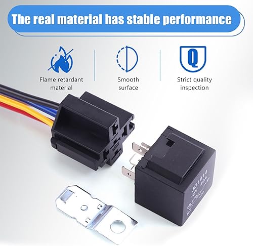 Miniatura 4 de awlbed Pack-2 Relé automotriz, 12 V, 4 pines (JD1912) 40 A, núcleo de cobre puro, contacto plateado, impermeable, retardante de llama, relé de