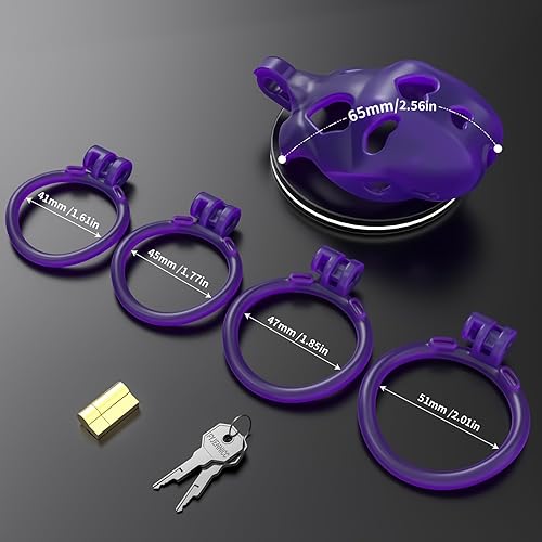 Miniatura 16 de FYJENNICC Love 1.0 - Jaula de castidad – Dispositivo de castidad masculina de resina ligera con bloqueo invisible, equipo de bondage para hombres