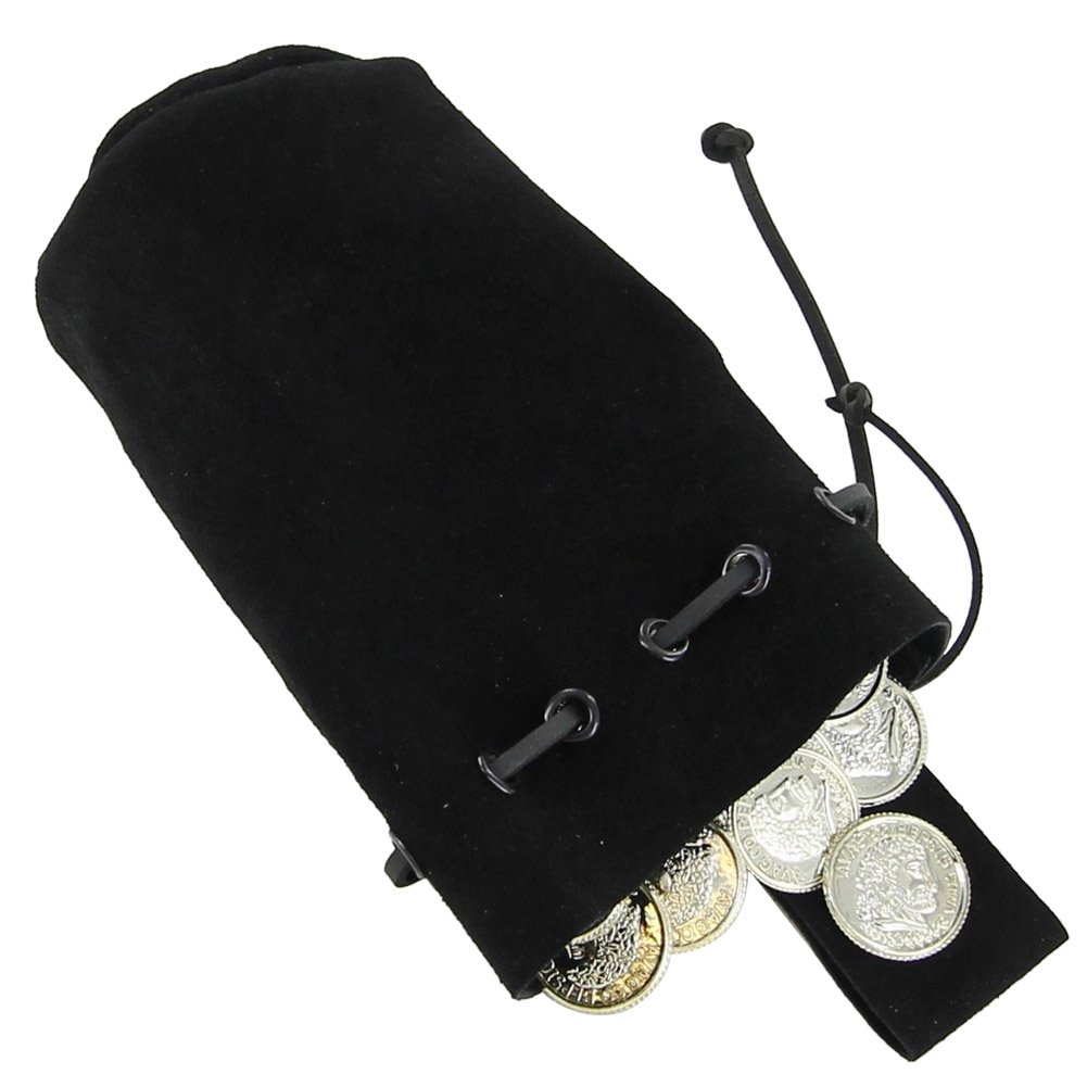 Armory Replicas™ Medieval Suede Pouch - Drawstring Style with Leather Lace - Large Capacity for Essentials - Handmade Renaissance Costume Accent