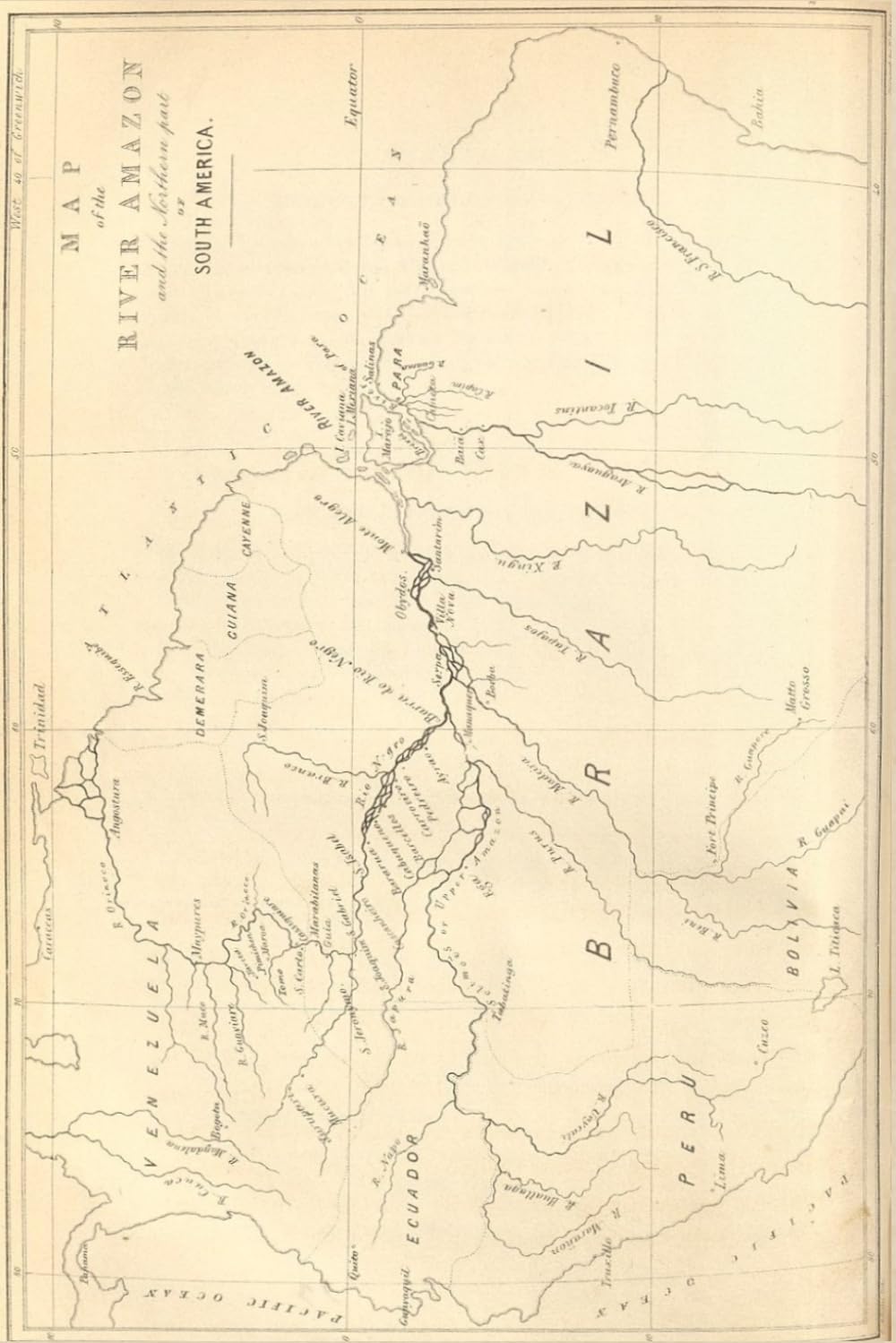 Amazon River Map Journal: Vintage Map Notebook