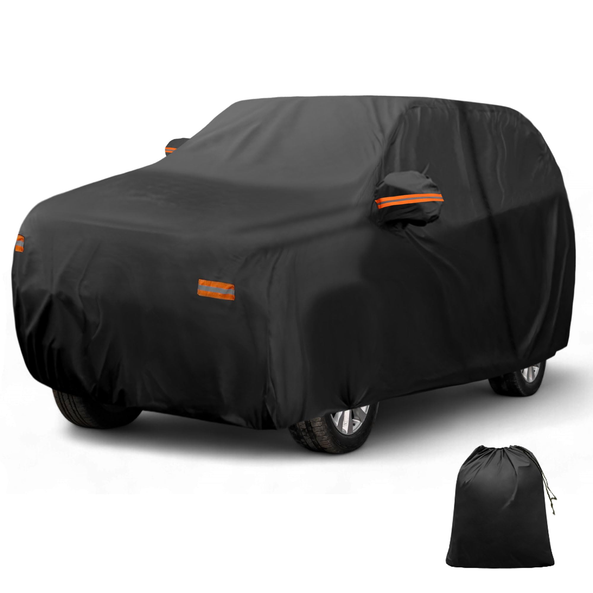 X AUTOHAUX Car Cover Outdoor Waterproof Sun Rain Snow Hail Protection with Left Side Door Zipper Aluminum Film