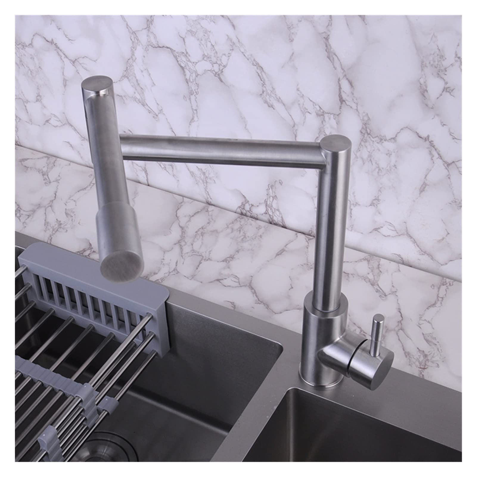 Kran umywalkowy, 304 Ze Stali Nierdzewnej Kale kuchenne Hot and Cold Water Sink Faucet Universal Folding Pot Filler Faucet