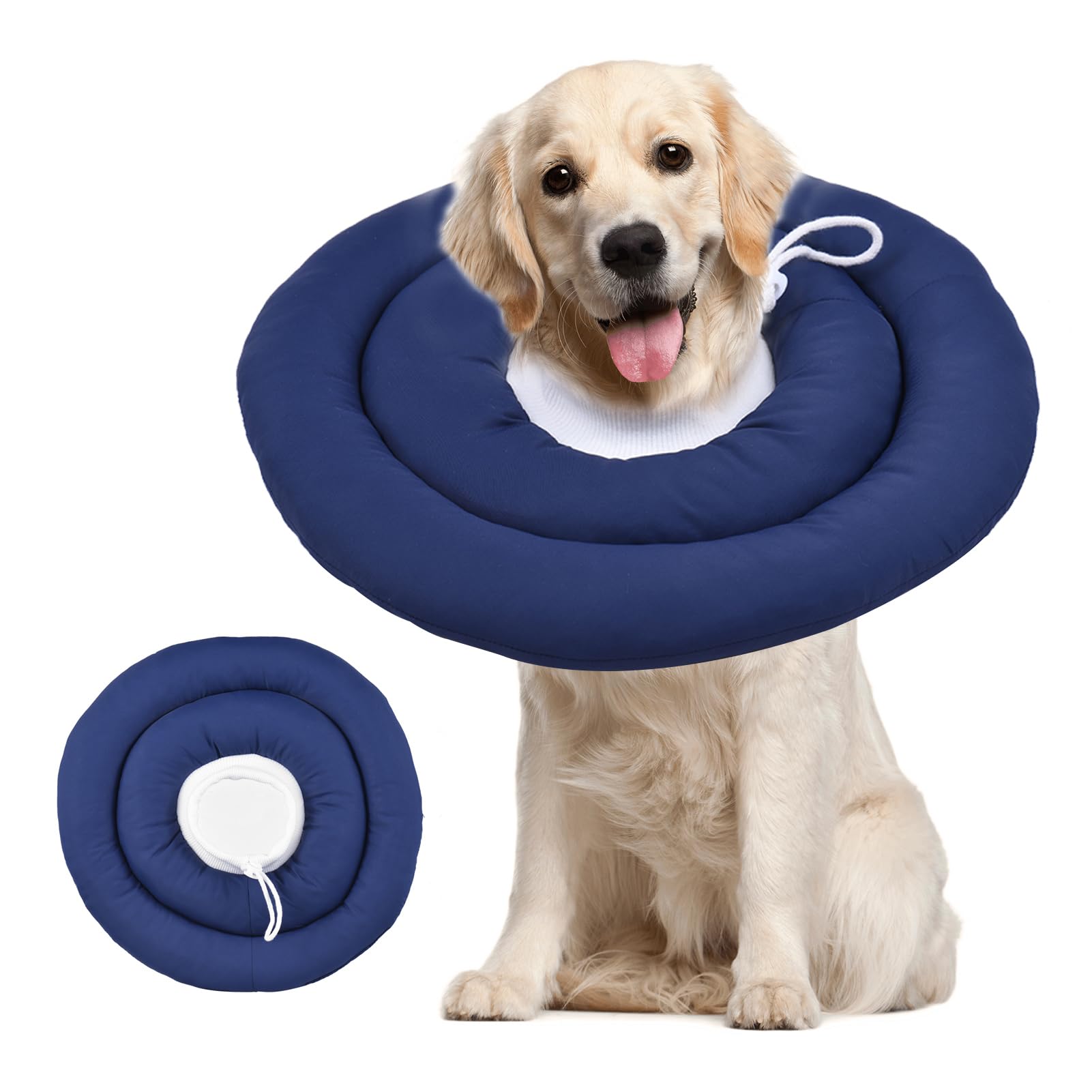 Vikye Donut Collar, Comfortable Recovery Collar for Small, Medium and Large Pets, Navy Blue Cone for Surgery (Diameter 25 cm)