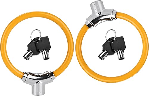 Miniatura 7 de 2 candados de bicicleta de 0.394 pulgadas – Anillo de aleación de zinc de 7 pines con llaves, 3.95 oz ligero y cadena extendida para Azul,Negro