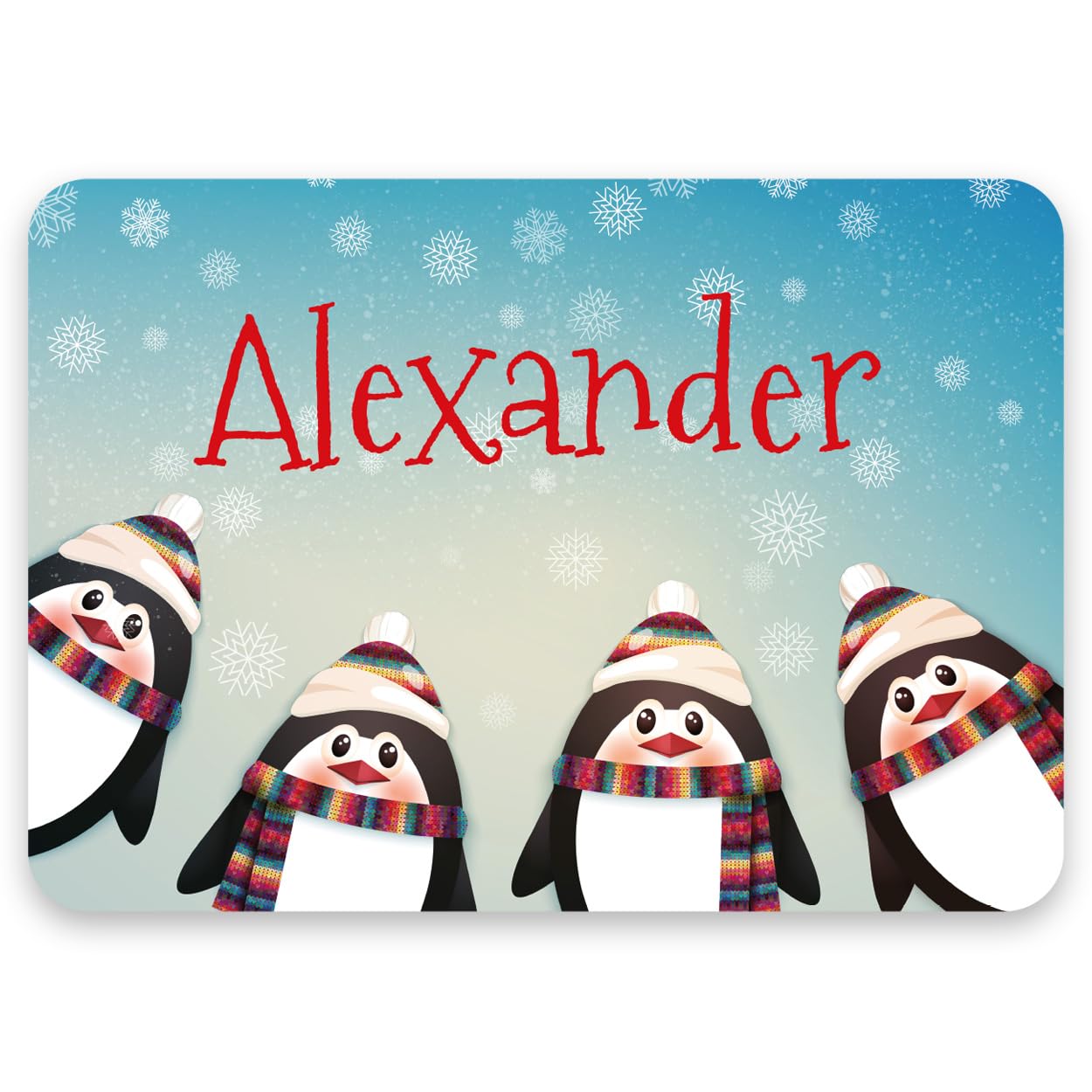 Paper Themes Christmas Penguins Personalised Christmas Placemats (Christmas Penguins)