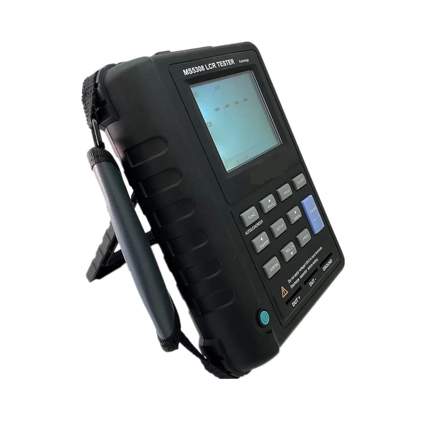 Capacitance Meter, Handheld Auto Range Digital LCR Bridge Test Inductance Capacitance Resistance Meter 100KHz RS232 Dual LCD Display