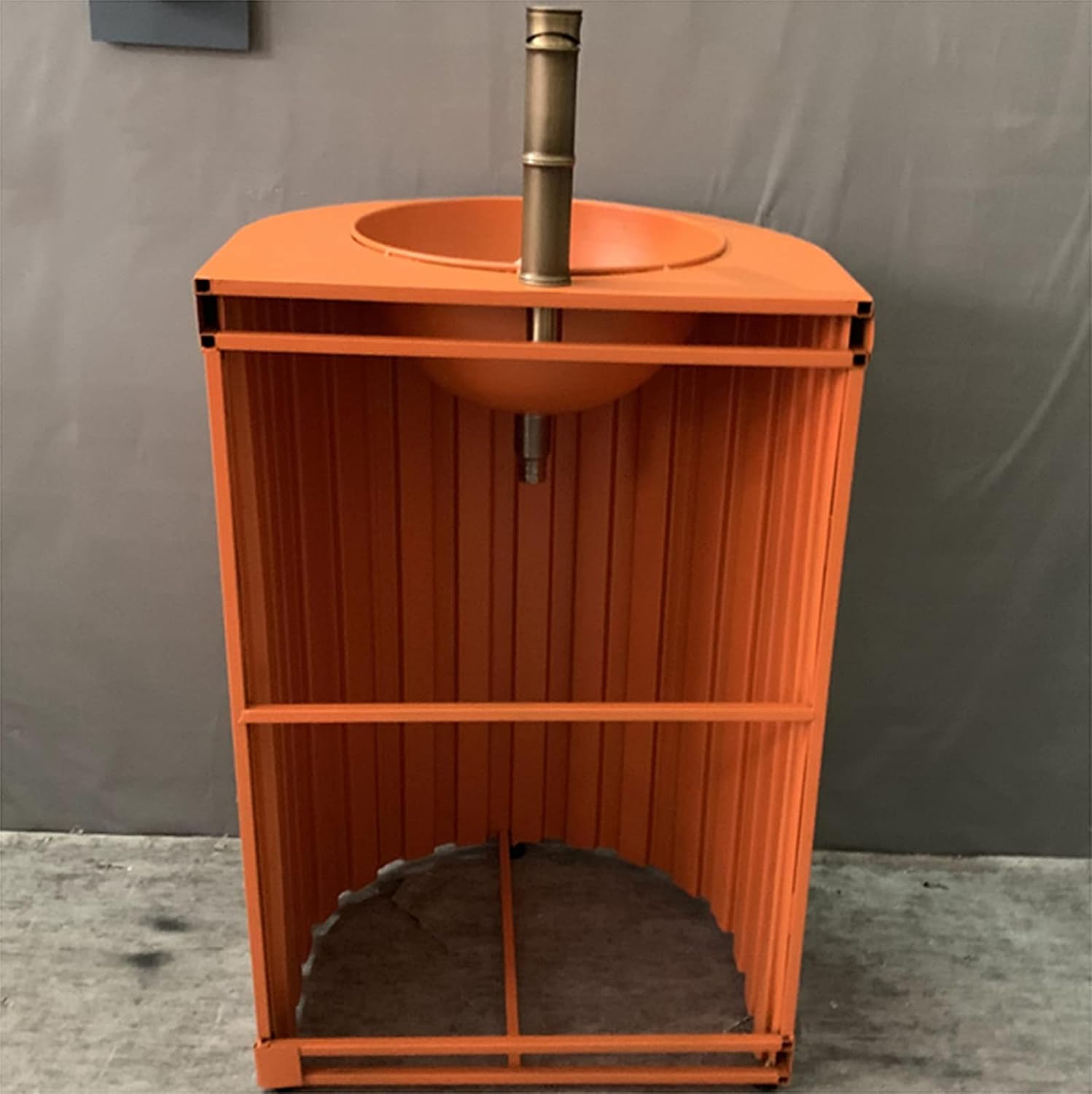 Free Standing Vanity Basin Bathroom Unit & Sink Floorstanding Gloss Full Pedestal Cabinet Under Unit, 22.4 x 18.5 34.2in,Pink,with Mirror (Pink Without Mirror)