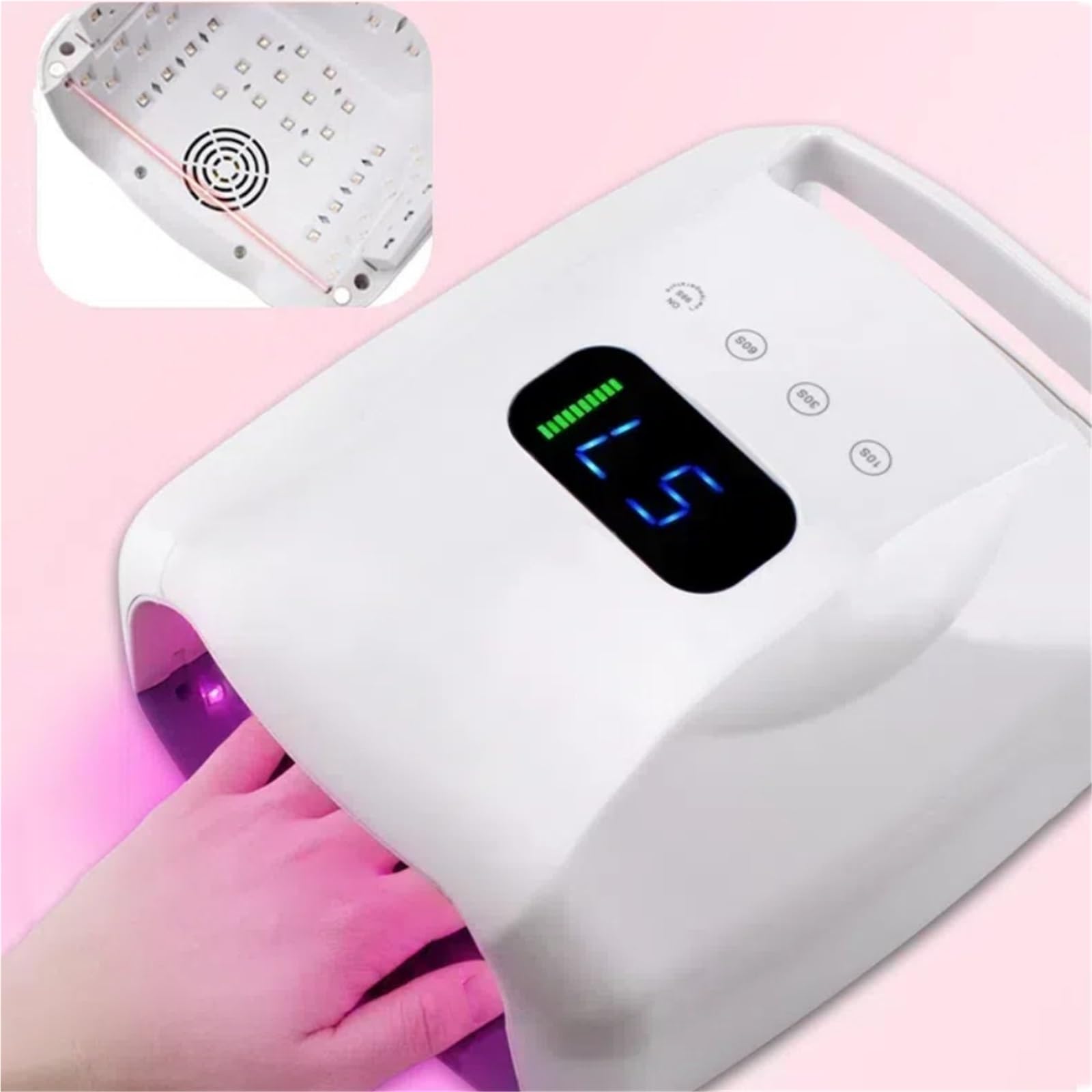 Lámpara LED para uñas, Lámpara UV LED de 96 W for uñas, secador manicura, máquina fototerapia, lámpara for for mujeres y niñas, herramienta salón(Bianco)