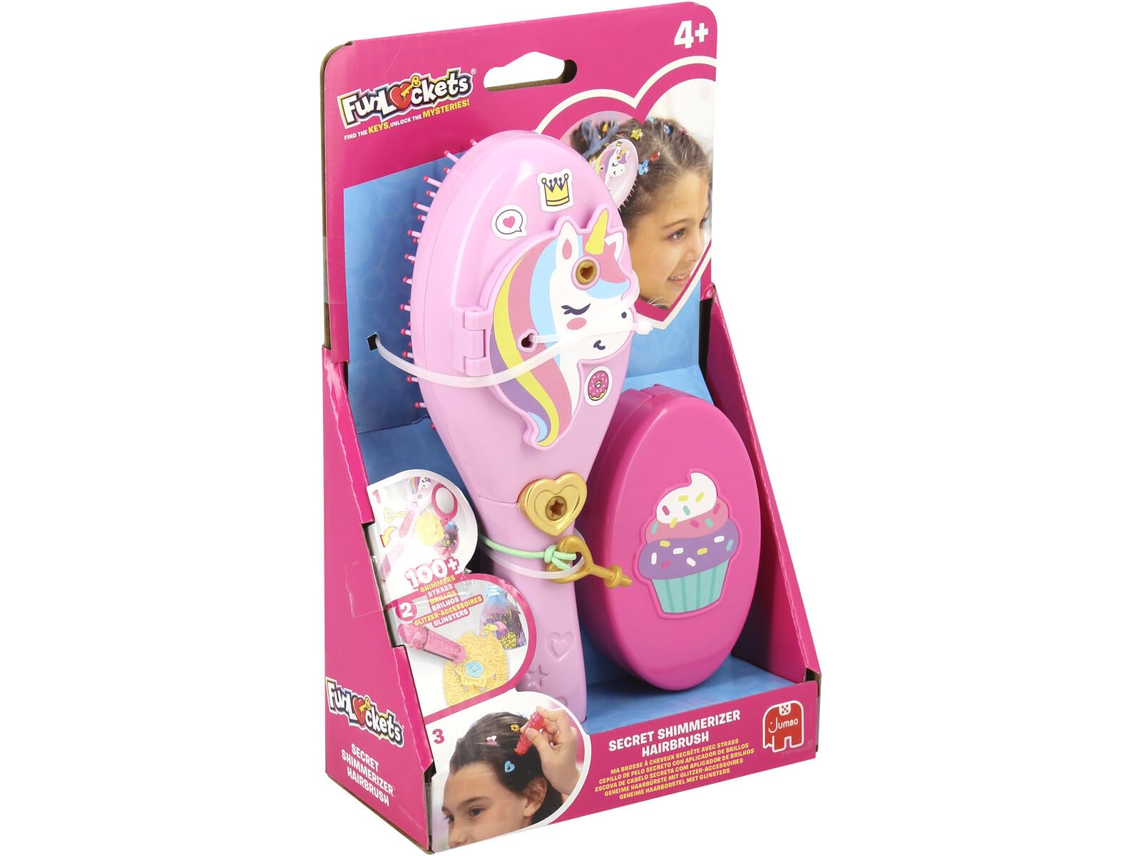 Cepillo sorpresa Funlockets para peinar y decorar el pelo en fiestas infantiles 8