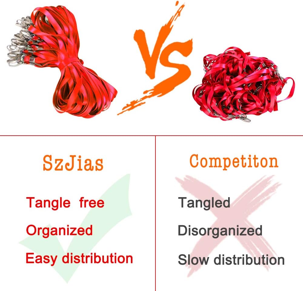 50 Pcs Lanyards Red Lanyard for Id Badges Nylon Lanyard Bulk Clip Swivel Hook for Office Id Badges Key Chains - Image 5