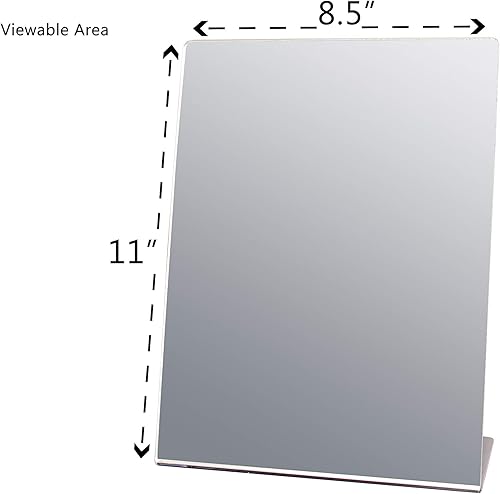 Vista 17 de Marketing Holders Espejo acrílico independiente de 12 x 18 pulgadas, soporte de Lucite portátil reflectante para joyería minorista, contadores
