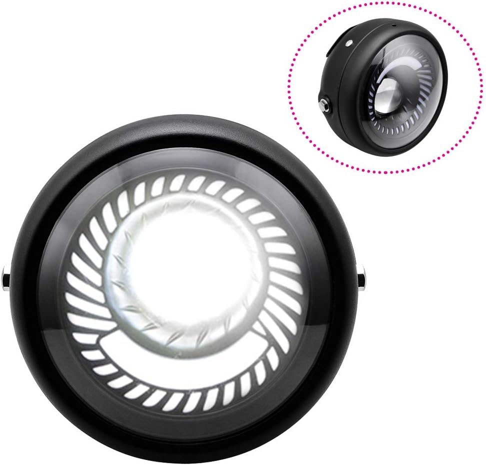 Astra Depot Universal 6.5-in LED Projector Side Mount Headlight Daytime Running Light Halo Ring Spirit White Bobber Chopper Cafe Race