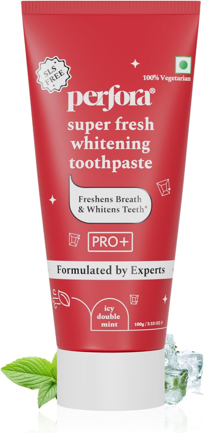 Super Fresh Toothpaste -100g, With Cooling Crystals | Helps Prevent Bad Breath | SLS Free Toothpaste For Adults | Enamel Safe Teeth Whitening Tooth paste | Formulated With ImerCare Perl White