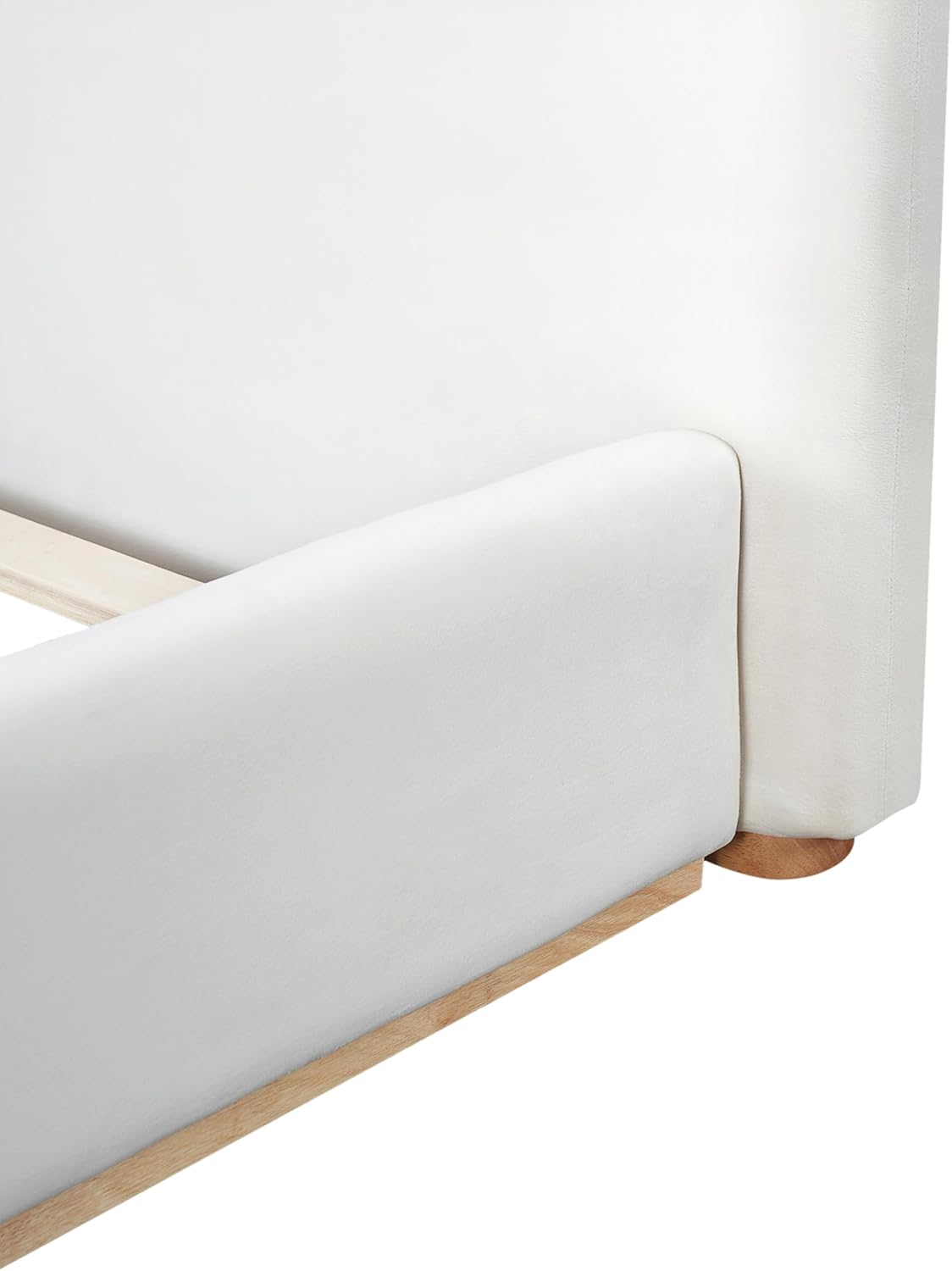 LUMISOL Queen Bed Frame with Solid Wood Frame, Queen Size Elegant Platform Bed, Upholstered Beds for Bedroom, White