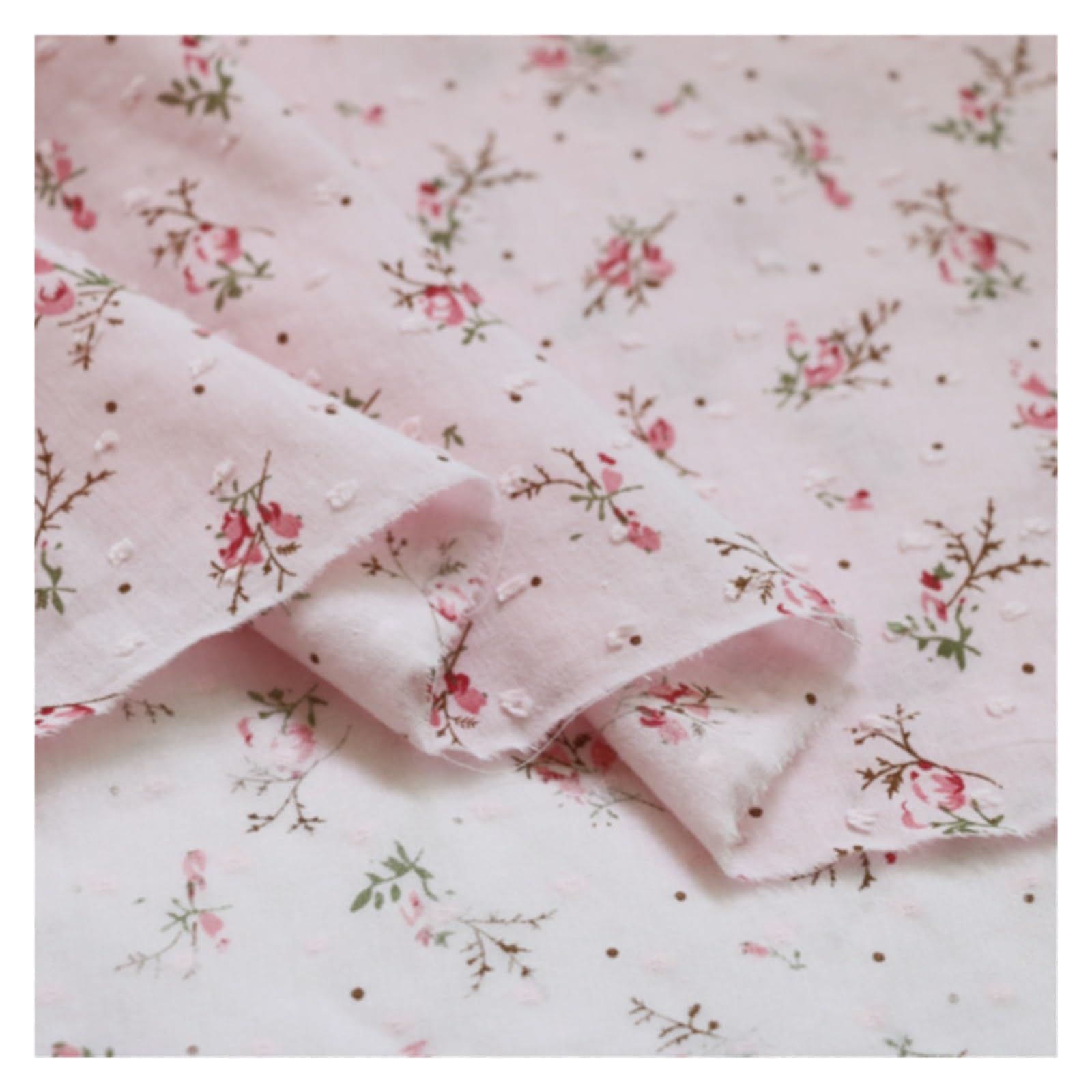Tkanina bawełniana, 3/5/10 jardów Miękka bawełniana tkanina z nadrukiem kwiatowym Vintage Flower Patterned Sewing Material by The Yard(Apricot,145cmx1yard)