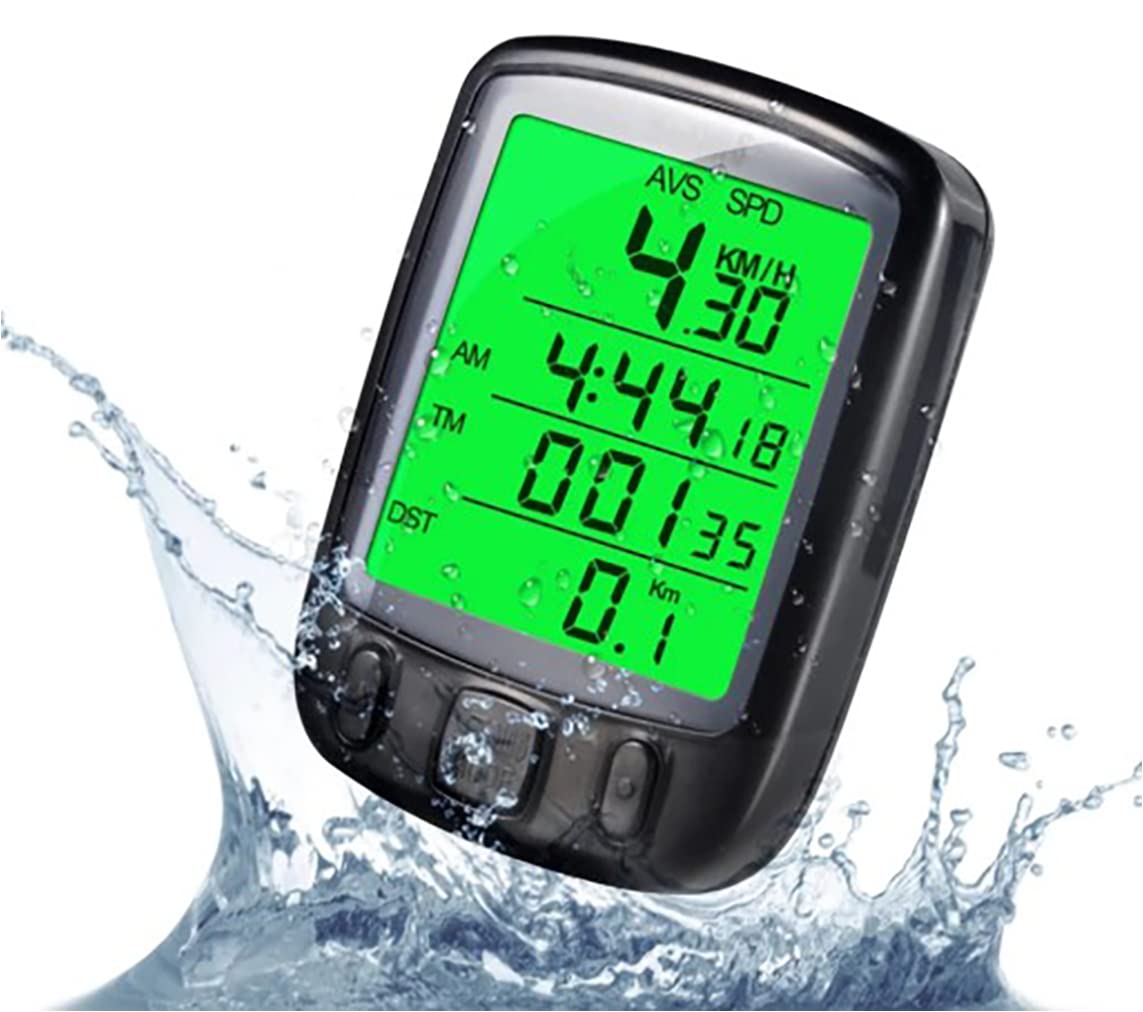 Retoo Prędkościomierz Rowerowy, Wodoodporny, Kilometry Rowerowe, Licznik Kilometrów, Prędkościomierz Rowerowy z Ekranem LCD, 25 Funkcji, Wielofunkcyjny, Czarny
