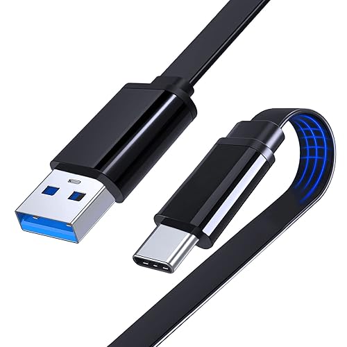 Miniatura 1 de Cable USB C Android Auto de diseño plano, USB-C a USB-A 5Gbps cable de sincronización de datos, cable de carga rápida tipo C de 3 pies compatible