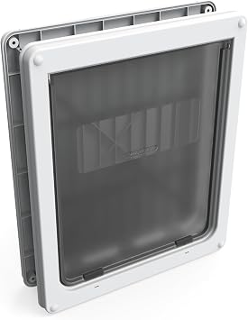 Dog Mate Lockable Large Dog Door 216 - Flap for Large Dogs and Cats, for UPVC, wall and wood, Securely Designed for your Pets, White