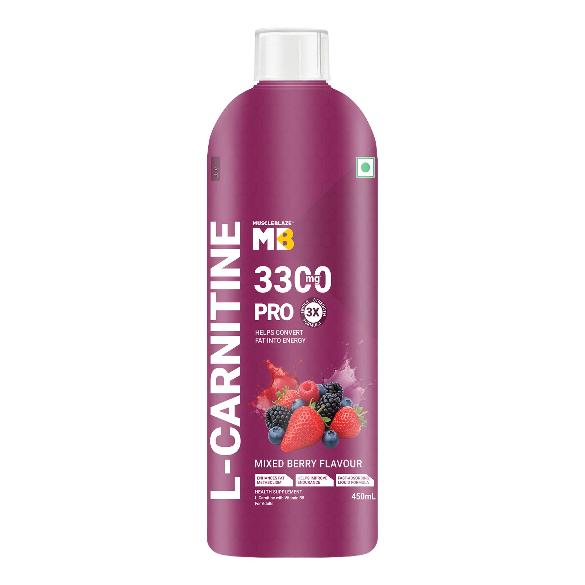 l carnitine amazon india MuscleBlaze Liquid L-Carnitine PRO (Mixed Berry, 450ml) | 3300mg L-  Carnitine