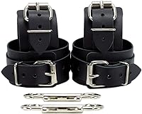 Vista 2 de VP Leather Two Connectors Premium Real Leather Handmade Snap Hook Connectors - Comfortable BDSM Restraints
