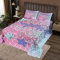 Copriletto Unicorno Sirena Per Bambini - Set Trapuntato 240x220 Cm Con 2 Federe - Foto 5