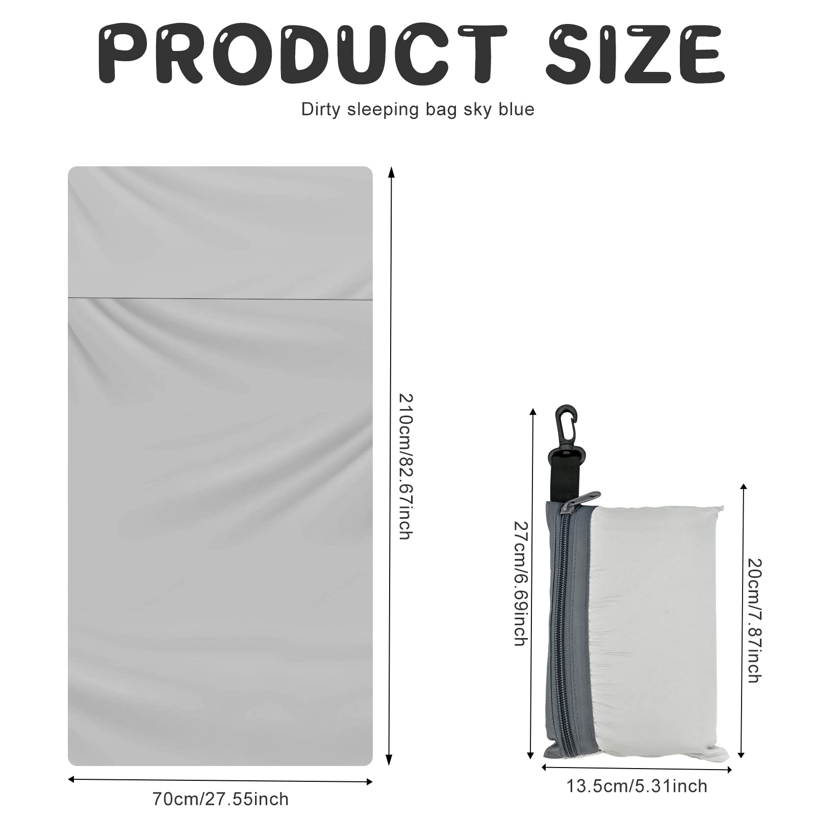 Fodera per Sacco a Pelo 210 x 70 cm, Sacco Lenzuolo con Scomparto per Cuscino Sacco a Pelo da Viaggio Campeggio per Affari Escursionismo Alpinismo Sacco da Letto Ostelli Picnic