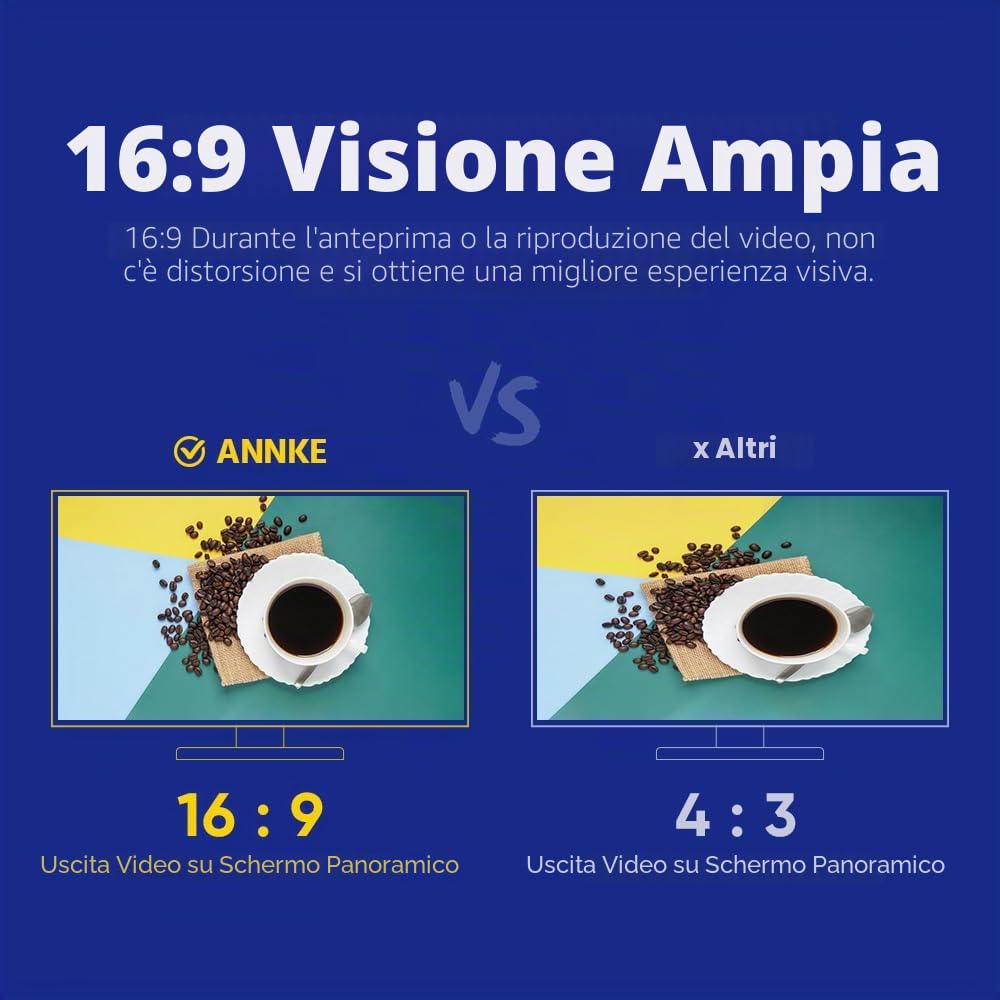 ANNKE Telecamera di sicurezza 3K con cavo, Smart Dual Light TVI aggiunta telecamere CCTV per esterni con microfono integrato e visione notturna a colori, IP67 Bullet Camera per la sorveglianza