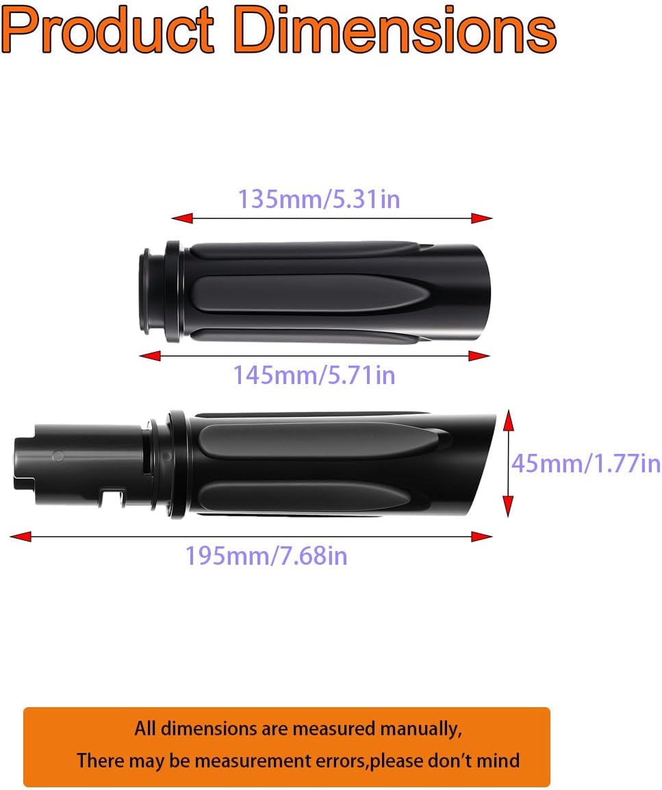 All Black Hand Grips Compatible for Harley Touring Street Road Glide FLHX FLHTRSE 2024-2025