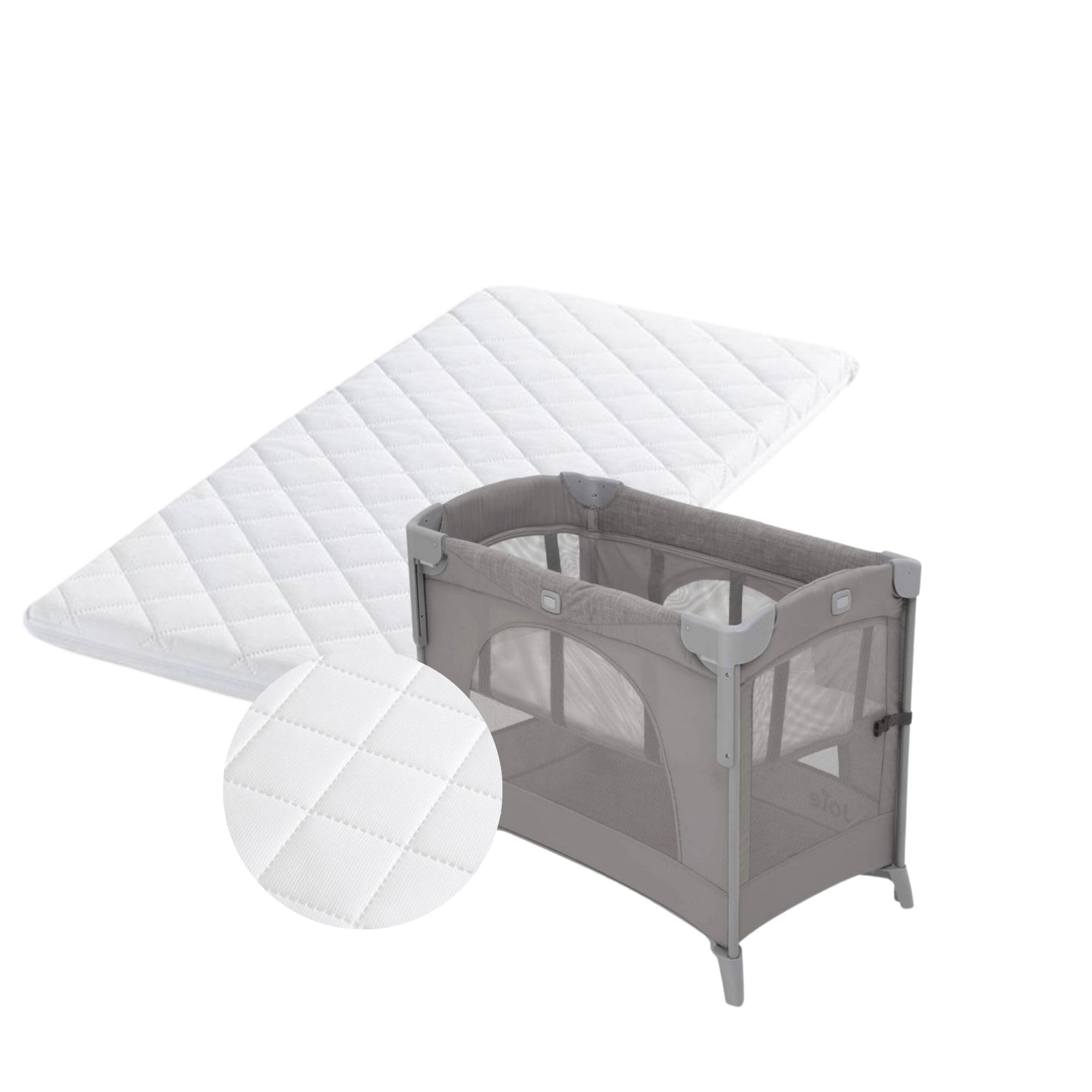 FIVE MOONS Classic Quality FoamTravel Cot Mattress 90cm x 50cm- Fits & Compatible Joie Kubbie. (90 x 52 x 5 cm)