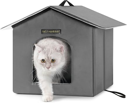 Rest-Eazzzy Outdoor Insulated Cat House for Feral Medium Cats Weatherproof