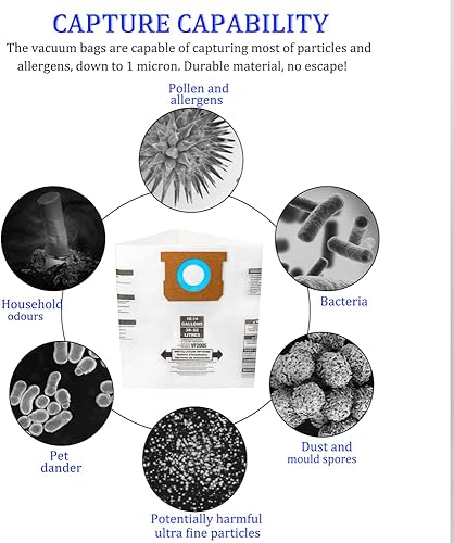 Miniatura 9 de Bolsa de filtro de vacío, se adapta a bolsas de aspiradora de 5-8 galones, bolsa de colector de polvo al vacío, tipo E 90661 9066100 906-611