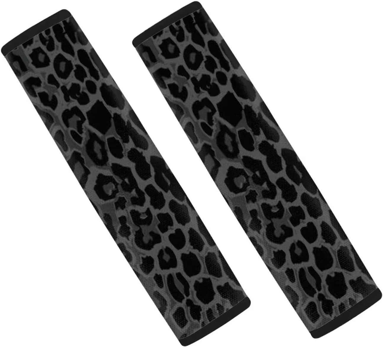 2-Pack Universal Leopard Print Car Seat Belt Pads Cover for A More Comfortable Driving,Cheetah Print Seat Belt Shoulder Strap Covers Harness Pad for Car Interior Accessories,Black