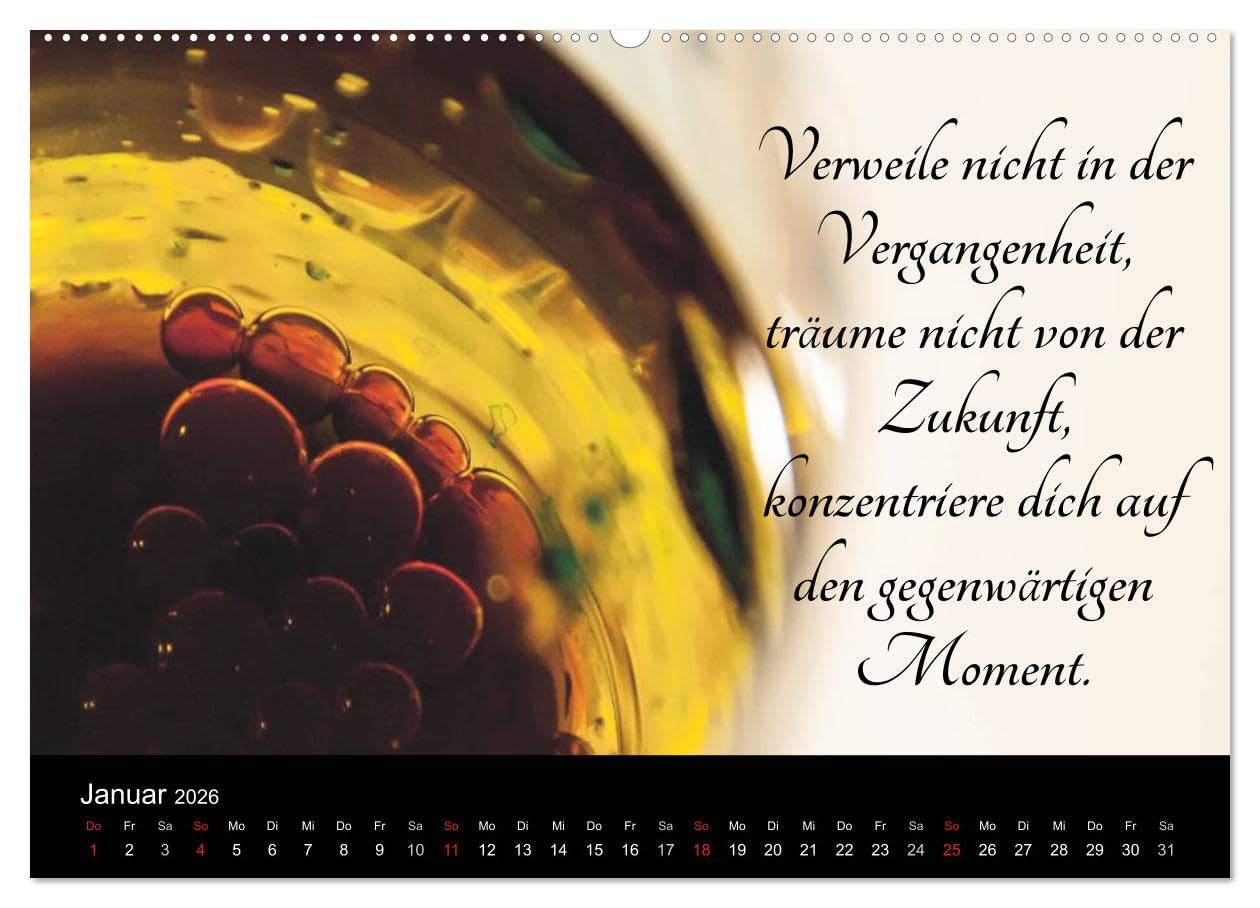 Mit Sprüchen und Weisheiten durch´s Jahr (Wandkalender 2026 DIN A2 quer), CALVENDO Monatskalender (CALVENDO Glaube)