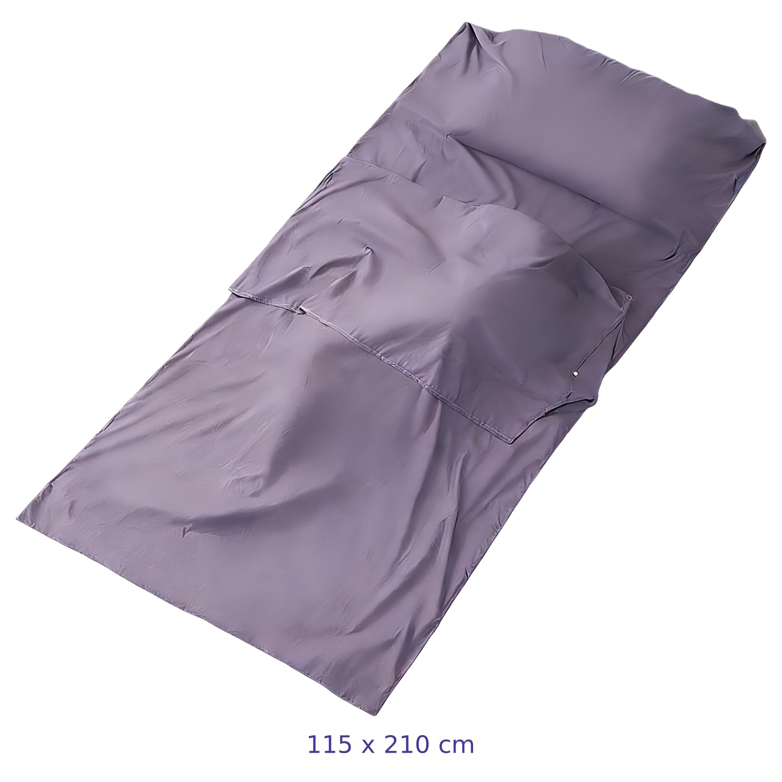 Saco de dormir de viaje, sábana de higiene personal antisuciedad para adultos, ligero, portátil, para hotel, camping, microfibra de secado rápido, color azul gema, 45.3 x 82.7 pulgadas