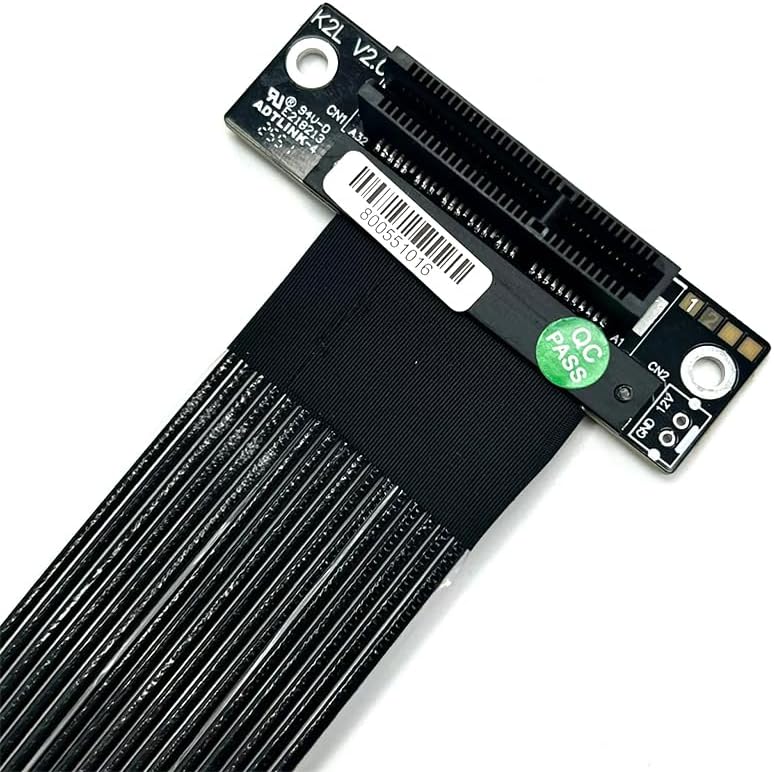 JMT ADT-K82S PCIE5.0 x4 to x8 Extension Adapter Gen5 128Gbps High Speed Support Network Card, Hard Drive, USB Card (15CM,K82SL-BK)
