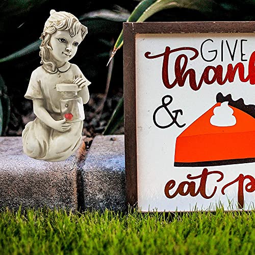 Tiemahun Garden Solar Children Statues – Boy & Girl Statues Creative Resin Kids Figurines Art Sculptures For Outdoor Lawn Patio Yard Decor, Ornament Decoration Gift (Girl) #TOP3