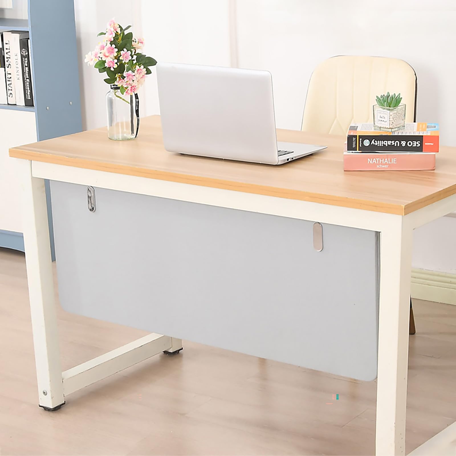 GJZQDKX Office Desk Privacy Divider - Soundproof Under-Desk Shield 47''x15.8'' Gray Privacy Panel for Standing Workstations & Office Spaces - Enhance Focus & Productivity