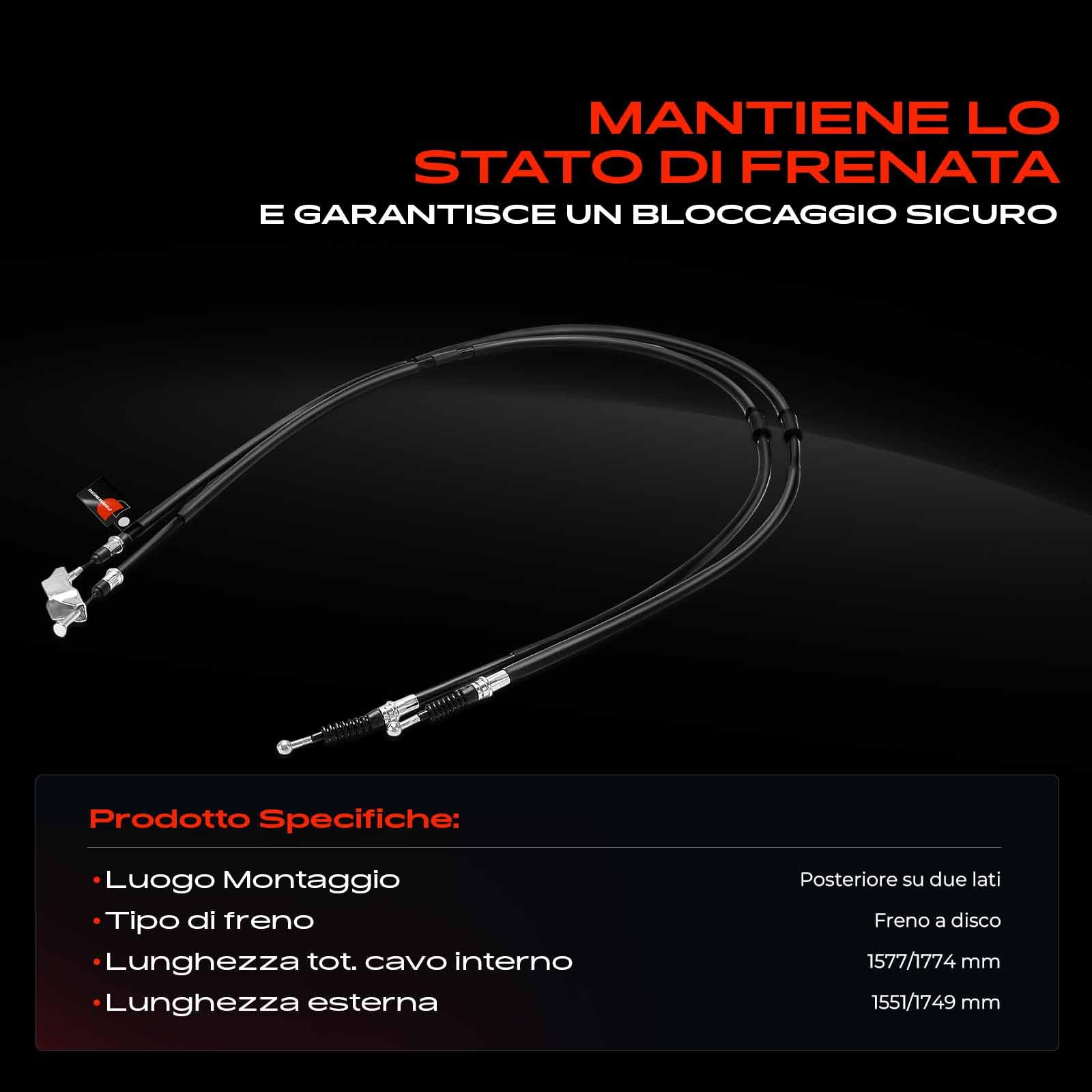 Frankberg Cavo del Freno di Stazionamento Cavo del Freno di Stazionamento Cavo del Freno a Mano Posteriore Compatibile con Zafira B Furgone/MPV A05 Zafira/Zafira Family B A05 Replace# 13157064