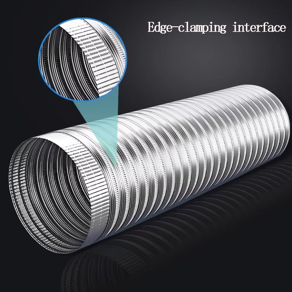 Tubo De Ventilación Flexible De Aluminio Manguera De Salida De Aire Para Ventilación HVAC, Telescópica Tubo Campana Extractora(Dia 90mm(3.5"))