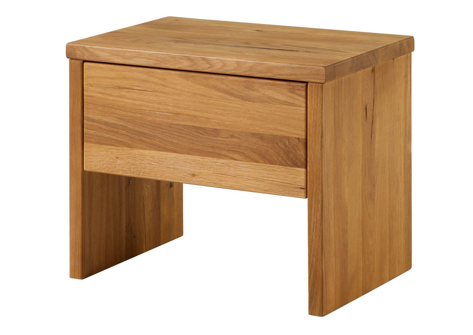 Table de Nuit - Bois Massif de chêne Sauvage huilé - Design Rustique - JANGALI #719