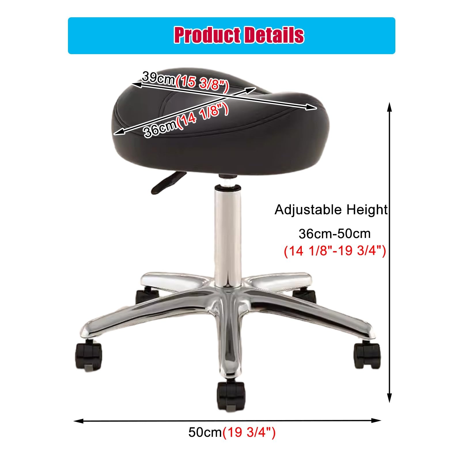 Tabouret À Roulettes Réglable En Hauteur Avec Roulettes - Hauteur