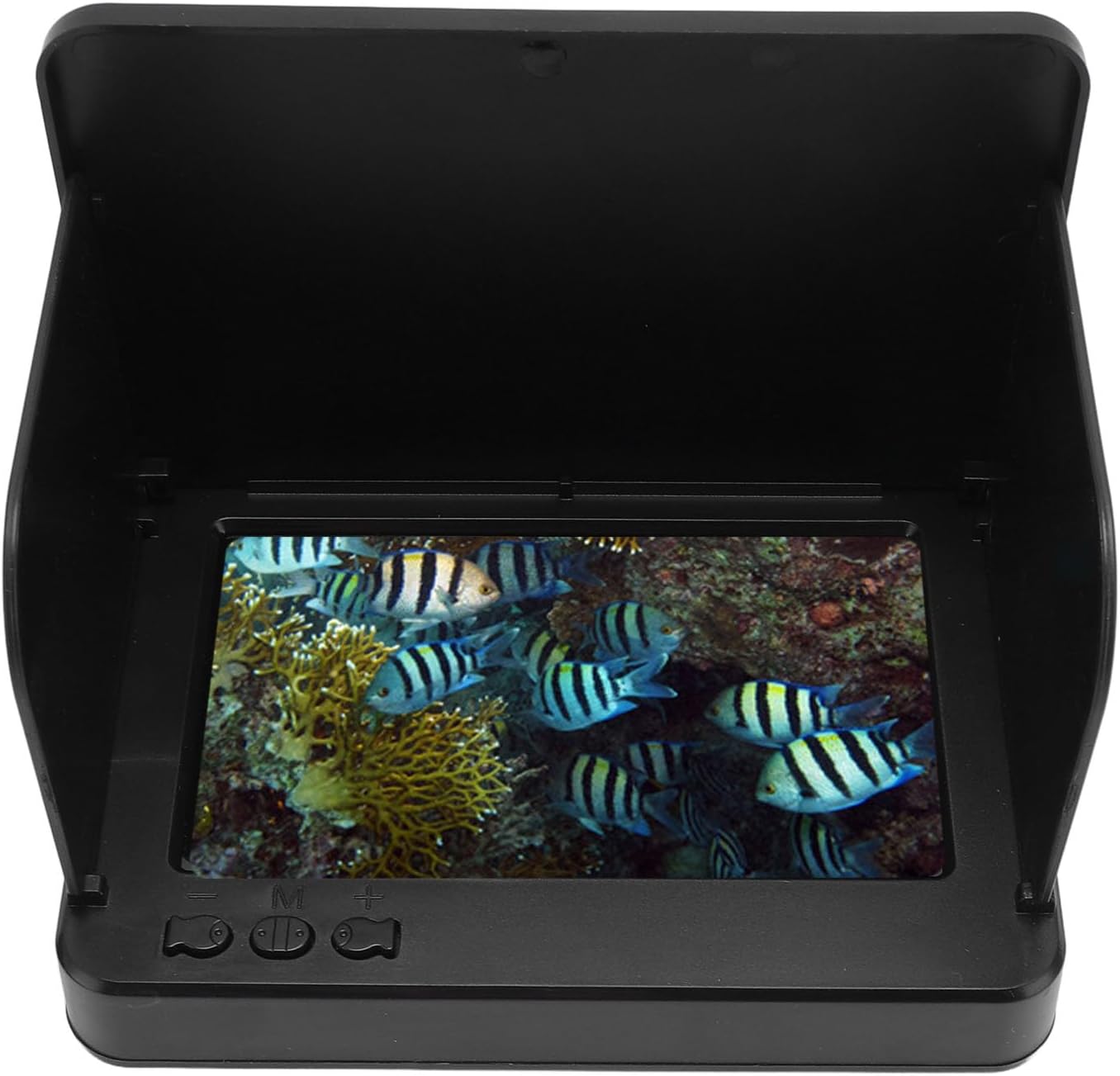 Fishing Camera Display Screen, 5.0 Inch 1500cd Large Screen Monitor for Underwater Fish Finder, 10 Hours Battery Life, 3.5MM Interface Video Display for Most Fishing Cameras