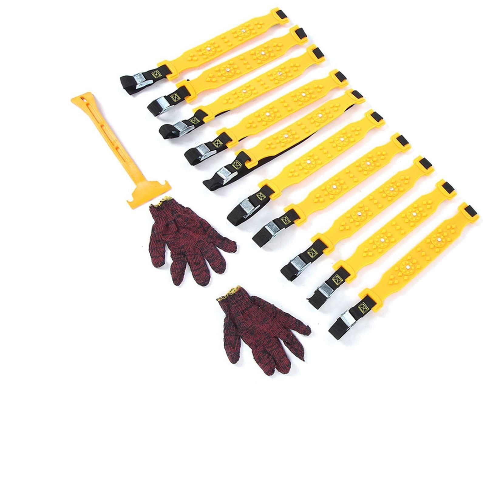 Naroote Chaînes de Pneus, Chaînes de Neige pour Pneus de Voiture de Neige TPU avec 10pcs pour la d'hiver en Plein Air