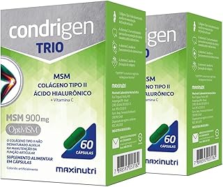 Kit 2 Condrigen Trio MSM Colágeno Tipo 2 com Ácido Hialurônico 60 Cápsulas Chikweb