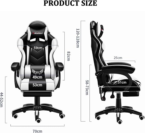 Gaming Chair, Ergonomic Computer Chair with Lumbar Massage & Heat, Video Game Chair with Silent Casters, 3D Adjustable Backrest, Thickened Seat, PU Leather, Hidden Footrest Pink