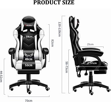 Gaming Chair, Ergonomic Computer Chair with Lumbar Massage & Heat, Video Game Chair with Silent Casters, 3D Adjustable Backrest, Thickened Seat, PU Leather, Hidden Footrest Pink