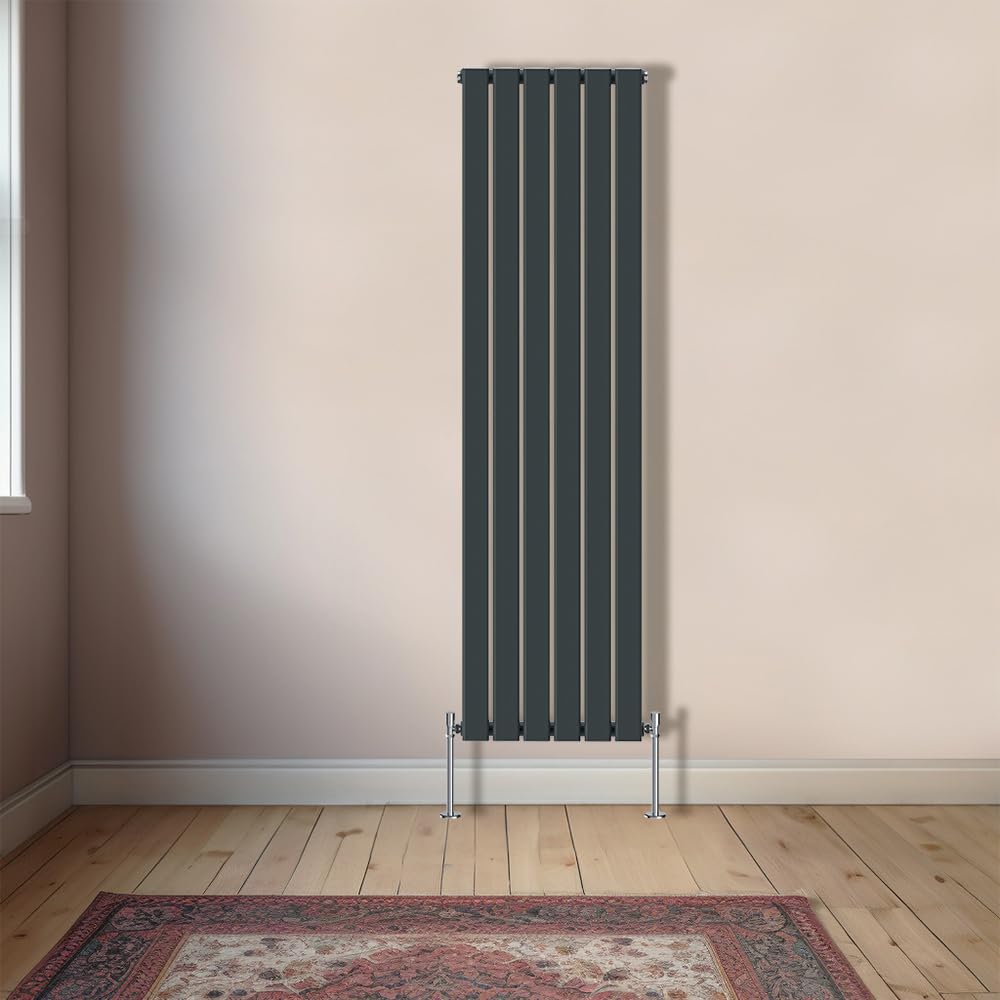 NRG Vertical 1800x408mm Single Flat Panel Designer Radiator Anthracite — image 1