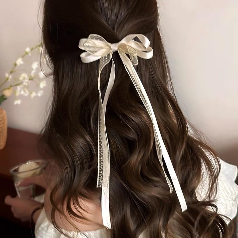 Amazon.com : 6Pcs Lace Hair Bow for Women,Cute Hair Bows Barrettes