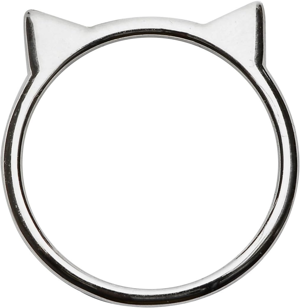 Cat Ear Ring in Sterling Silver (Silver, 5)